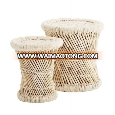 Bamboo straw handmade multi-purpose set of 2 stools