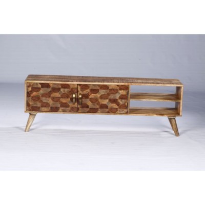 Industrial & vintage solid mango wood & acacia TV Entertainment Cabinet