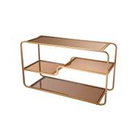 Luxury champagne tempered glass entry console table