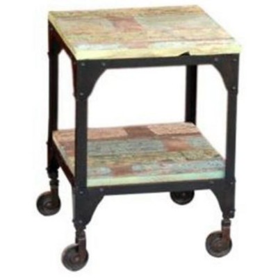 Industrial & vintage Iron metal & solid mango bedroom furniture nightstand