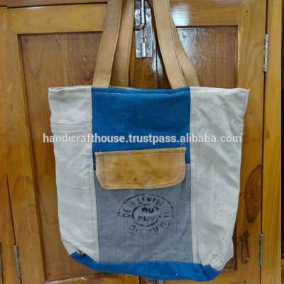 Leather & Canvas handbag