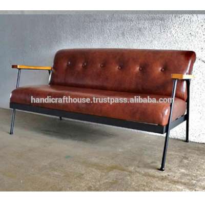 Industrial & vintage Living Room Furniture Three Seater Lounge Leather Sofa