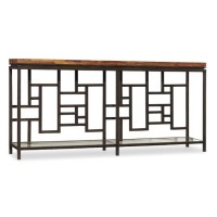 Industrial & vintage Iron metal & solid mango wood console Table