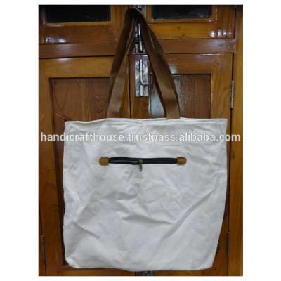 High Quality Canvas and Leather Made Tote Bags