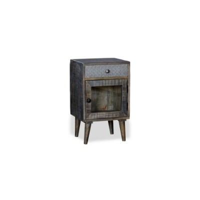 Industrial & vintage Green tall storage bedroom furniture nightstand